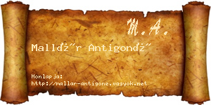 Mallár Antigoné névjegykártya